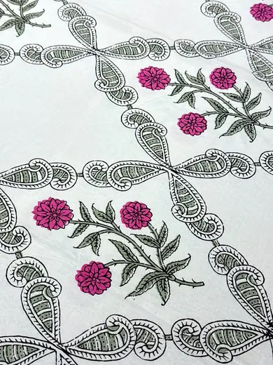 Blooming Paisley jaipuri print cotton bedsheet