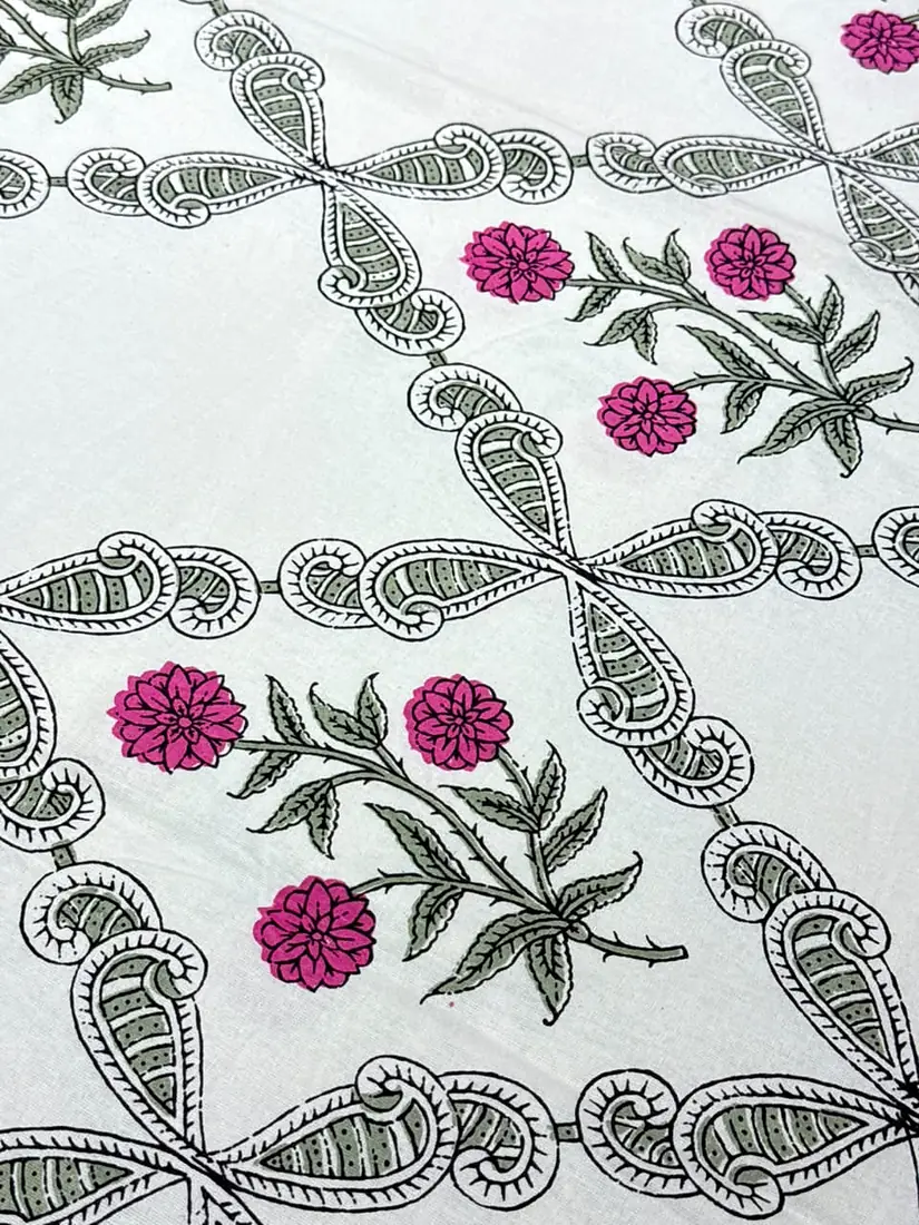Blooming Paisley Jaipuri print cotton bedsheet, photo 1