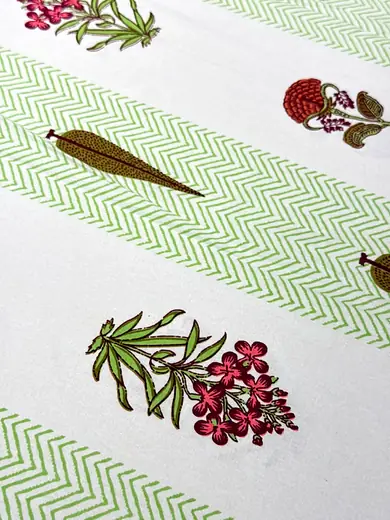 Garden Chevron jaipuri print cotton bedsheet