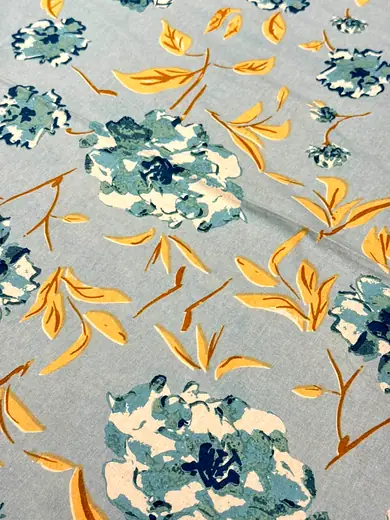 Golden Petals jaipuri print cotton bedsheet