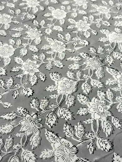 Grey Garden hand block cotton bedsheet