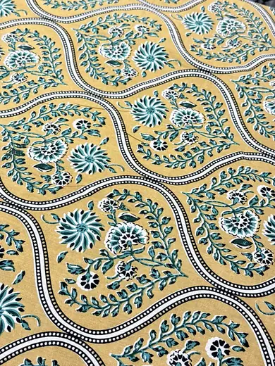 Gul Rang Leher jaipuri print cotton bedsheet