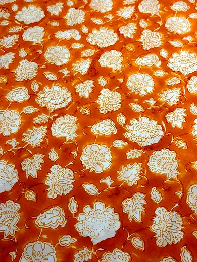 Honey Garden hand block cotton bedsheet