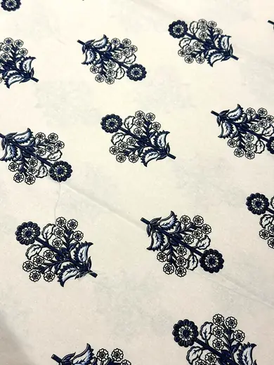 Indigo Garden Lattice jaipuri print cotton bedsheet