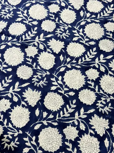 Breezy Blossom Jaipuri Hand Block Print Bedsheet