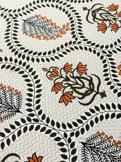 Kesariya Naqsh jaipuri print cotton bedsheet