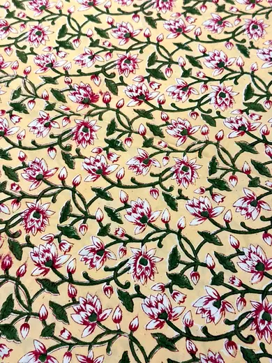 Lotus Heritage hand block cotton bedsheet