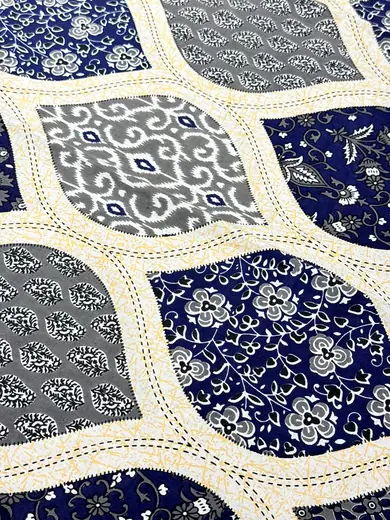 Mehfil-e-Neel jaipuri print cotton bedsheet