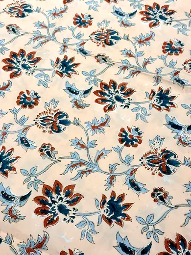 Mehfil Floral hand block cotton bedsheet