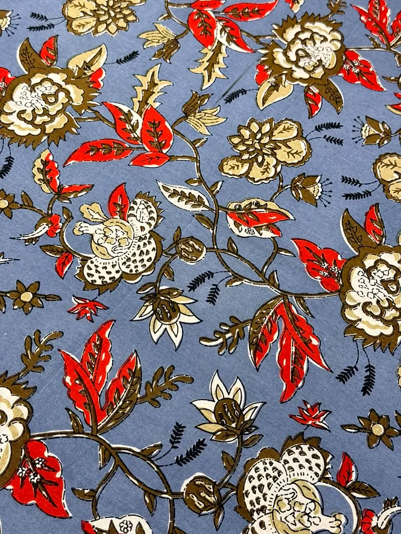 Neel Gulnaar Jaipuri print cotton bedsheet, photo 1