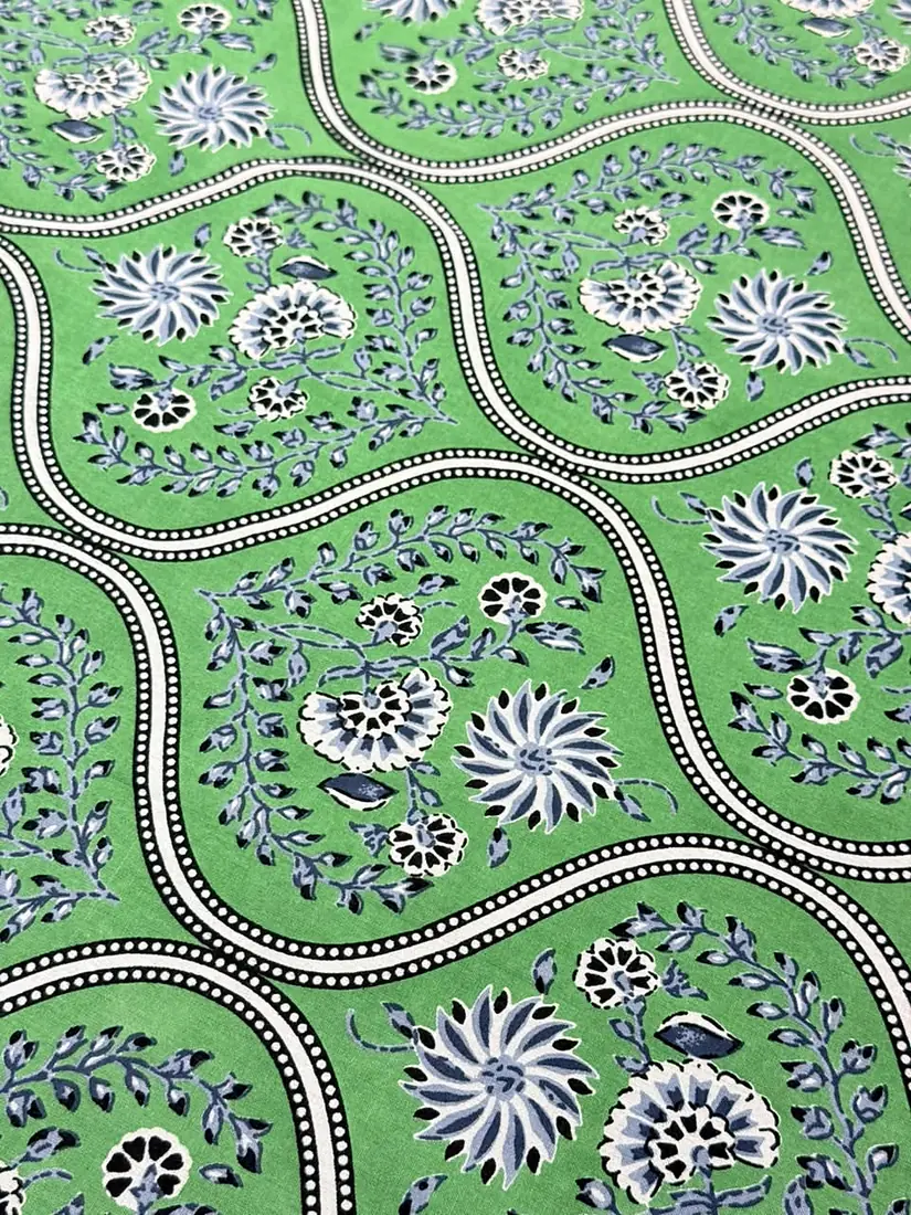 Neelbel Sabz Jaipuri print cotton bedsheet, photo 1