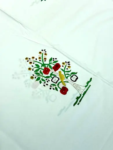 Orchard Whispers hand block cotton bedsheet