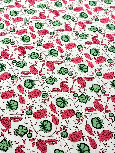 Pink Vine jaipuri print cotton bedsheet