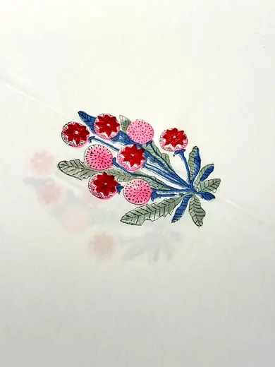 Pretty Bouquet hand block cotton bedsheet