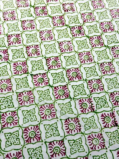Rangoli Bloom hand block cotton bedsheet