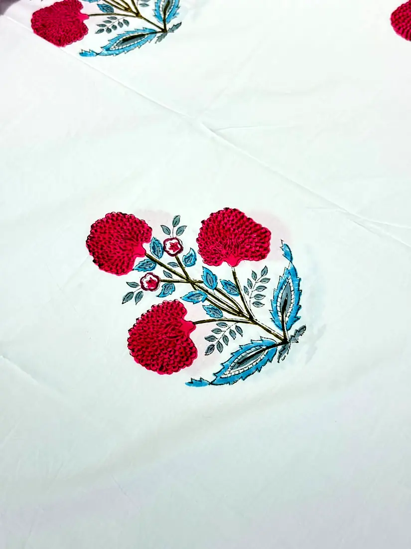 Rani Garden hand block print cotton bedsheet, photo 1