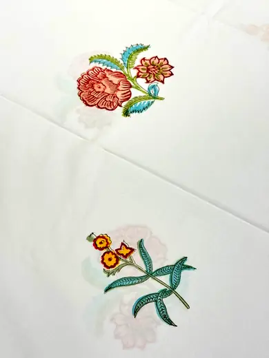 Rosé Whisper hand block cotton bedsheet