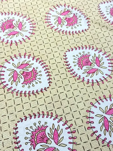 Rose Medallion Stitch jaipuri print cotton bedsheet