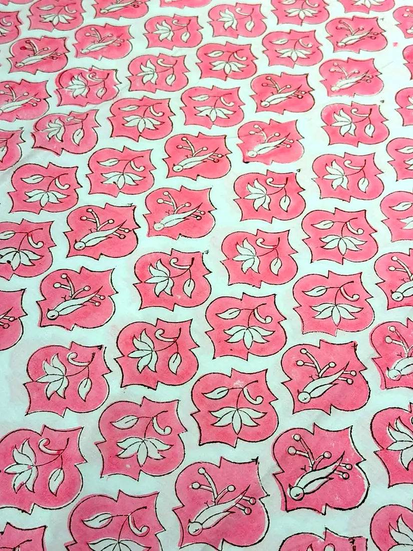 Rosebird hand block print cotton bedsheet, photo 1