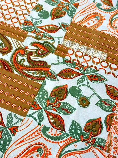 Saffron Paisley jaipuri print cotton bedsheet