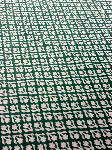 Sage Blossom jaipuri print cotton bedsheet