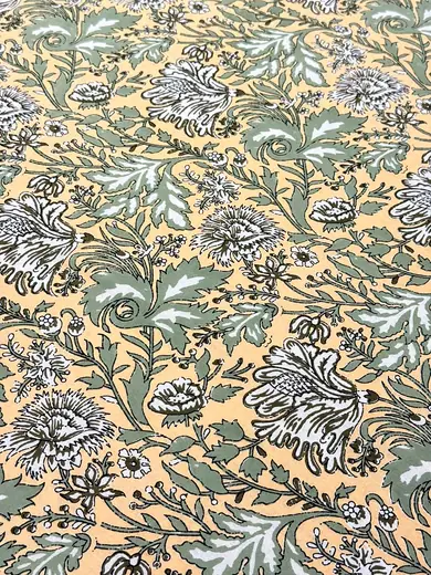 Sage Meadow Floral jaipuri print cotton bedsheet
