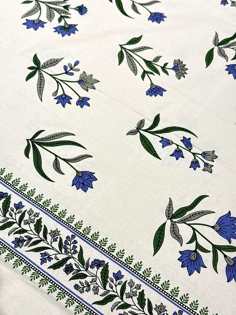 Shabnam Neel Jaipuri print cotton bedsheet, photo 1
