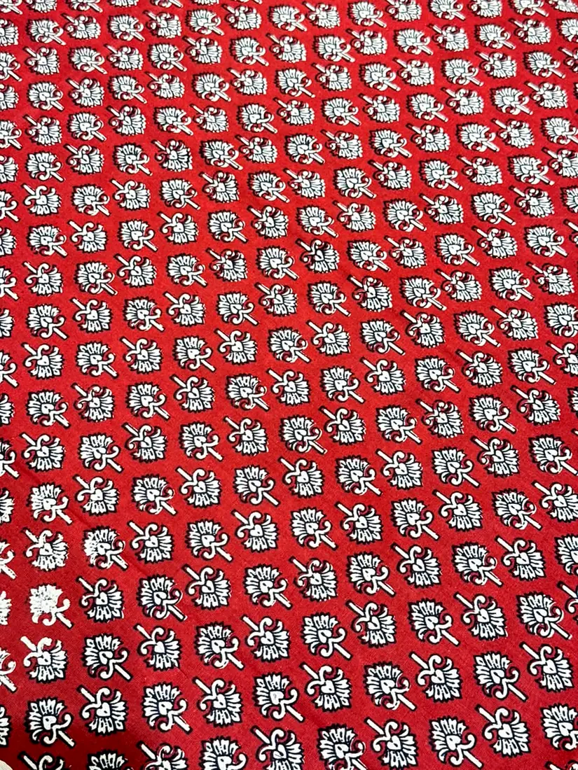 Surkh Gulbuta Jaipuri print cotton bedsheet, photo 1