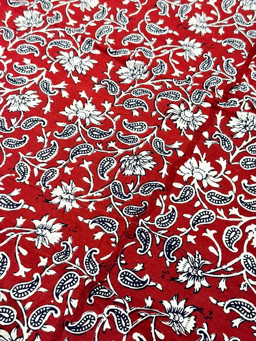 Surkh Jaal Jaipuri print cotton bedsheet, photo 1