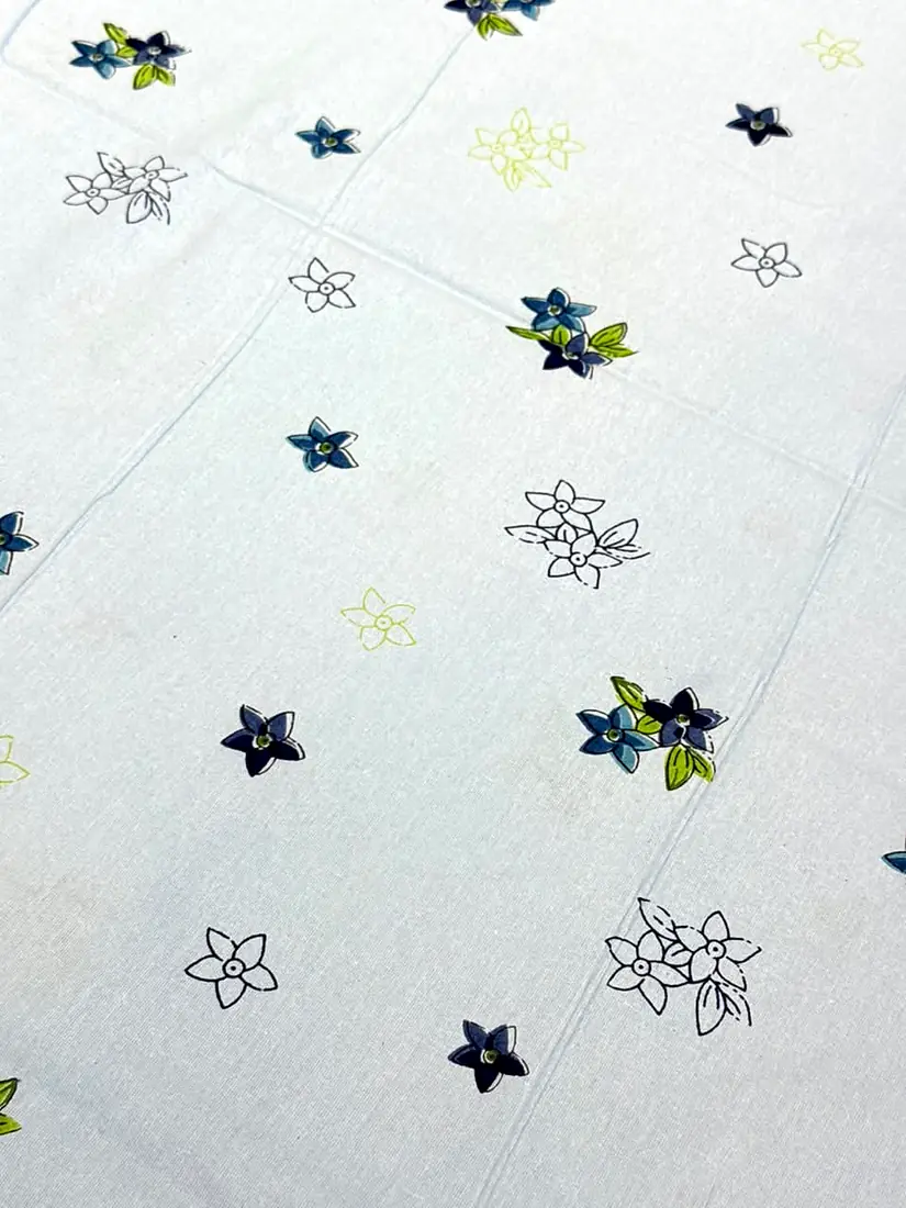 Wildflower Whisper Jaipuri print cotton bedsheet, photo 1