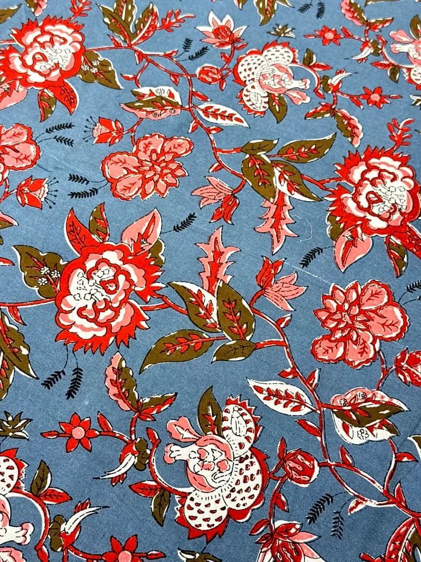 Zareen Gul Bedsheet with Quilted Pillow cover Jaipuri print cotton bedsheet, photo 1